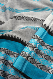 Grey Handloom Dhaniakhali Cotton Saree - Avishya