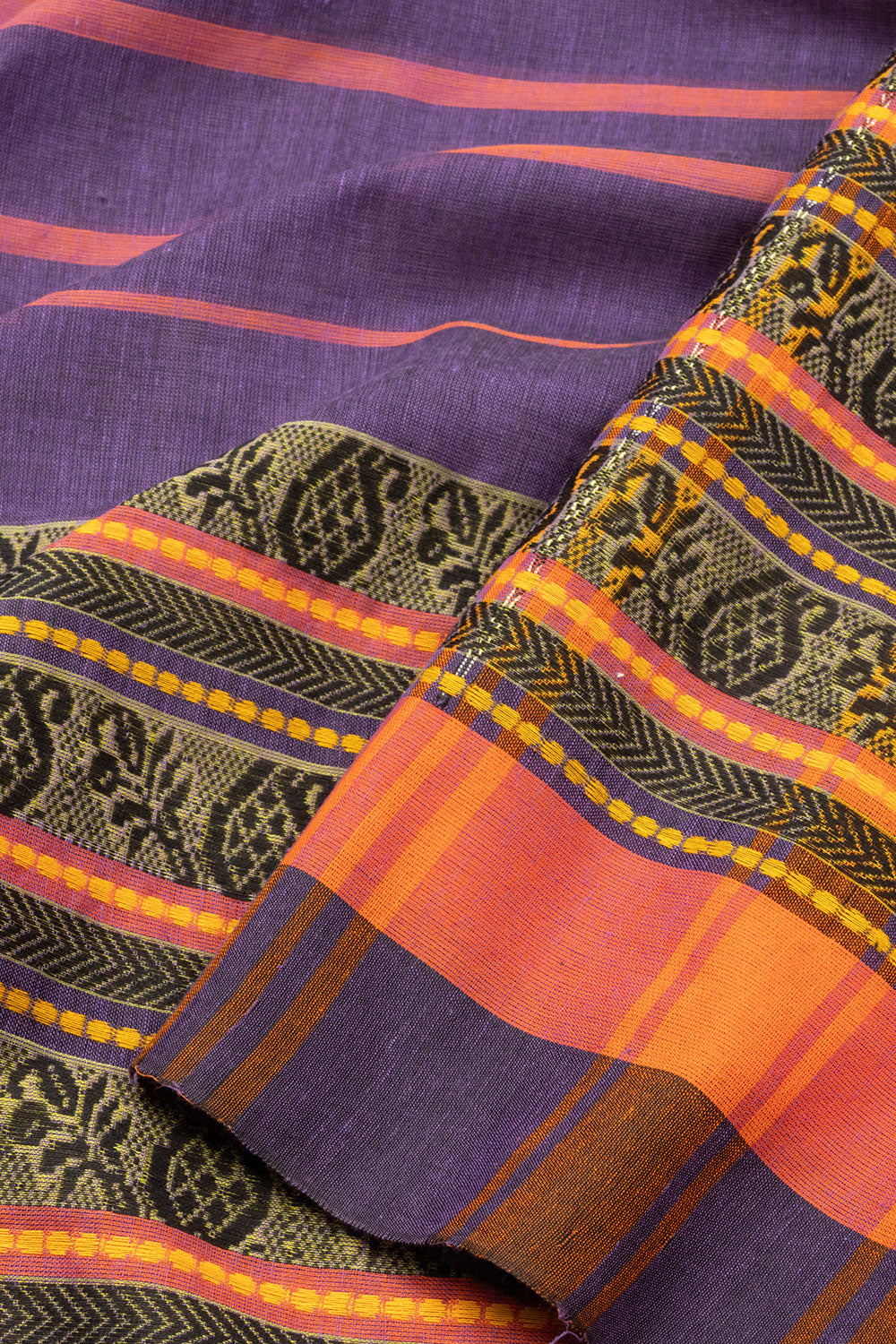 Purple Handloom Dhaniakhali Cotton Saree -Avishya