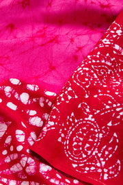 Pink Batik Muslin Silk Saree - Avishya