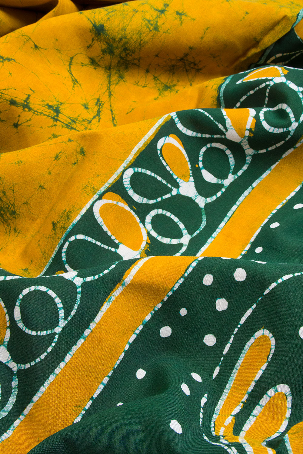 Yellow Batik Muslin Silk Saree - Avishya
