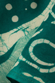 Green Batik Printed Muslin Silk Saree - Avishya