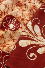 Maroon Batik Printed Muslin Silk Saree - Avishya