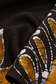 Black Batik Printed Muslin Silk Saree - Avishya