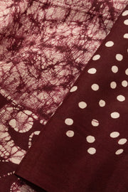 Brown Batik Muslin Silk Saree - Avishya