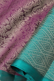Violet Handloom Kanjivaram Soft Silk Saree - Avishya