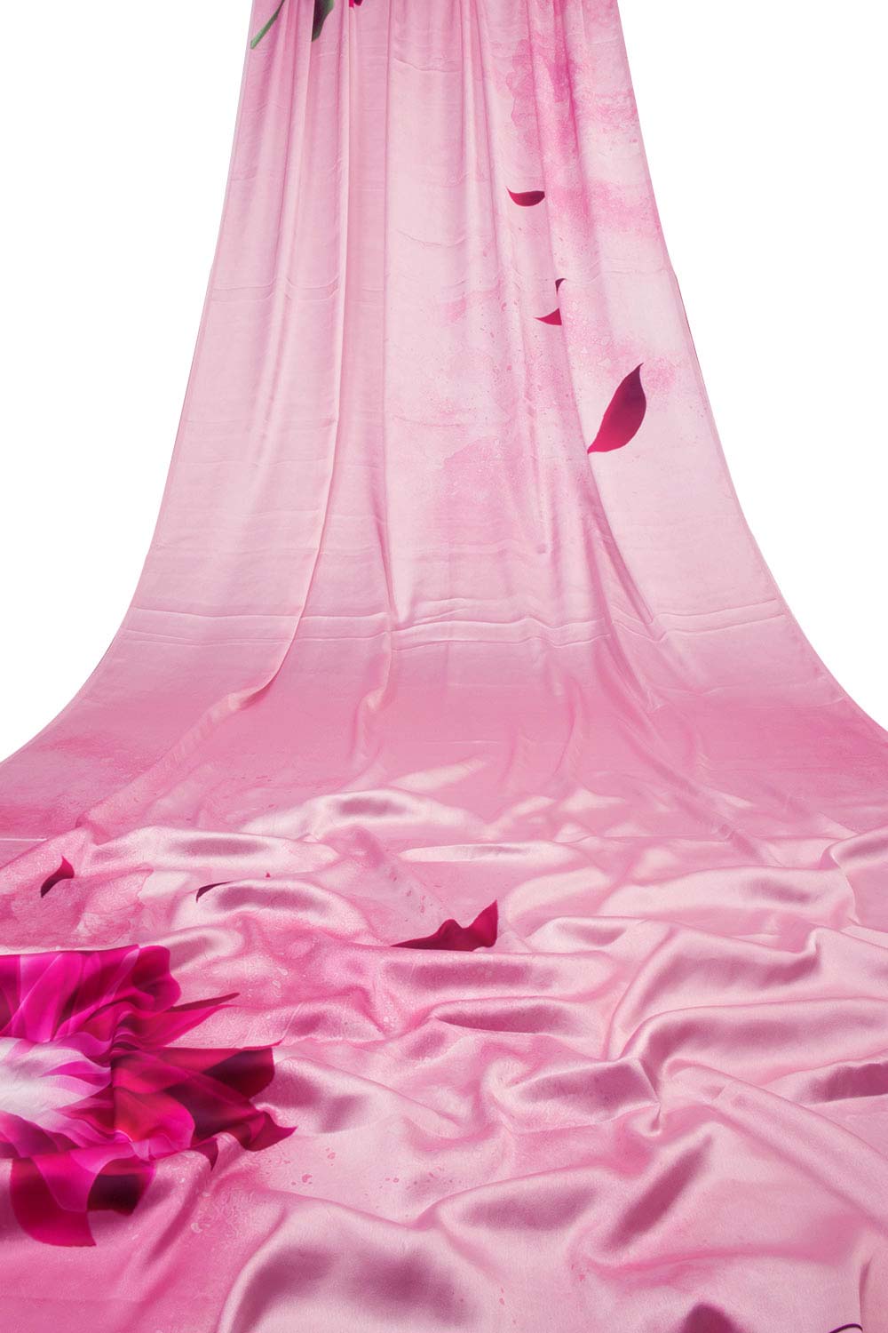 Pink Digital Printed Charmeuse Silk Saree - Avishya