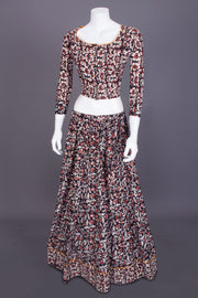 Brown Hand Block Printed Chaniya Choli - Avishya