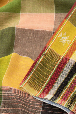 Multicolor Handloom Bhujodi Kala Cotton Saree - Avishya