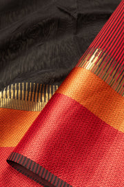 Black Handloom Maheswari Silk Cotton Saree - Avishya