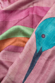 Multi Color Hand painted Tussar silk saree - Avishya