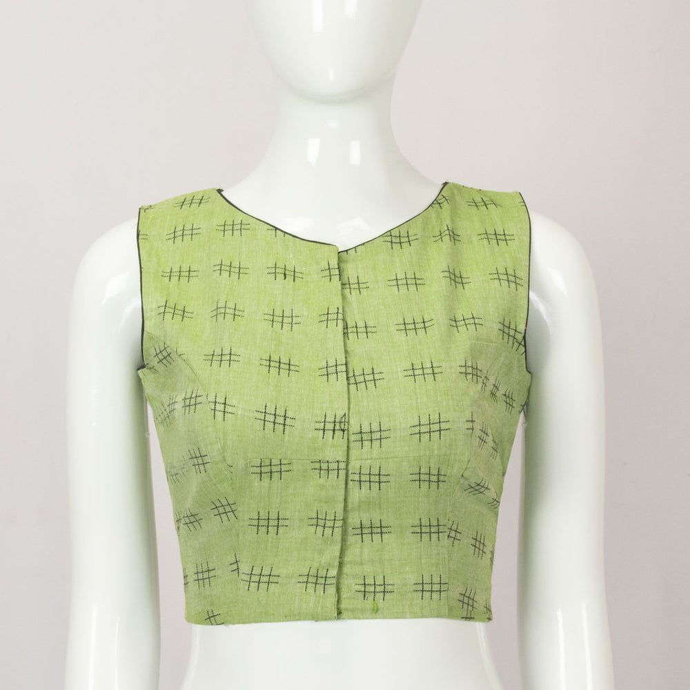 Pista Green Handwoven Cotton Blouse - Avishya