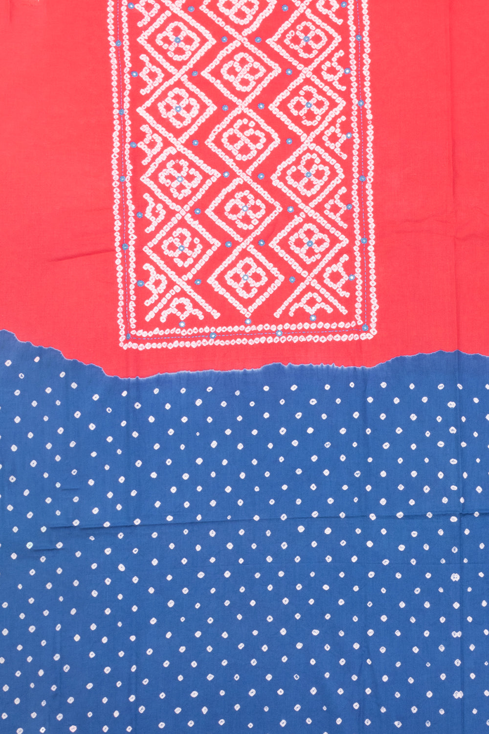 Red Bandhani Cotton 2-Piece Salwar Suit Material -Avishya