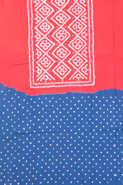 Red Bandhani Cotton 2-Piece Salwar Suit Material -Avishya