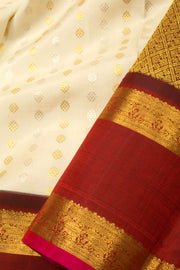 Off White Handloom Kanjivaram Silk Saree - Avishya