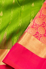 Green Handloom Kanjivaram Soft Silk Saree - Avishya