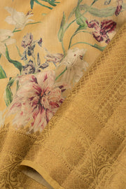 Beige Handloom Banarasi Tussar Silk Saree - Avishya