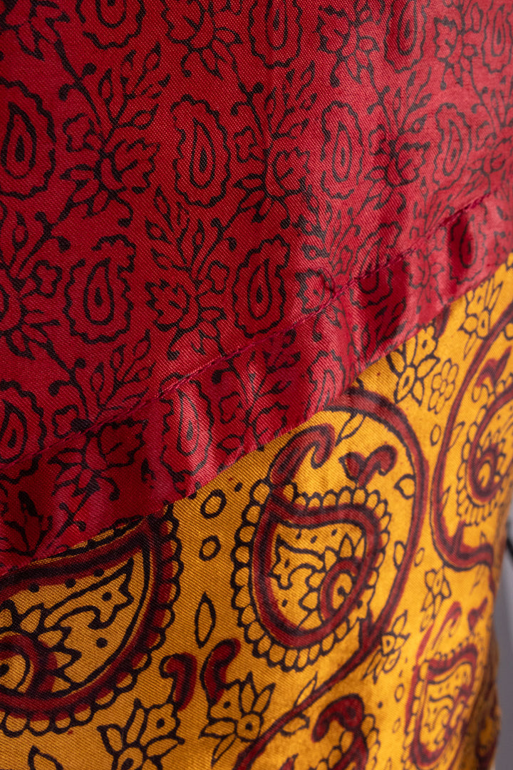 Maroon Handcrafted Bagh Printed Modal Short Top - Avishya
