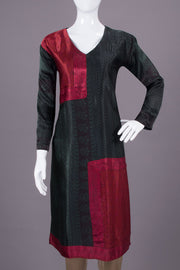 Green Handcrafted Bagh Printed Modal Silk Kurta - Avishya