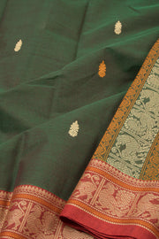 Green Handwoven Kanchi Cotton Saree - Avishya
