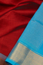 Wine Maroon Handloom Kanchi Silk Cotton Saree -Avishya