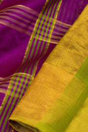 Purple Handloom Kanchi Silk Cotton Saree -Avishya