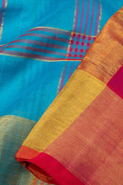 Blue Handloom Kanchi Silk Cotton Saree -Avishya