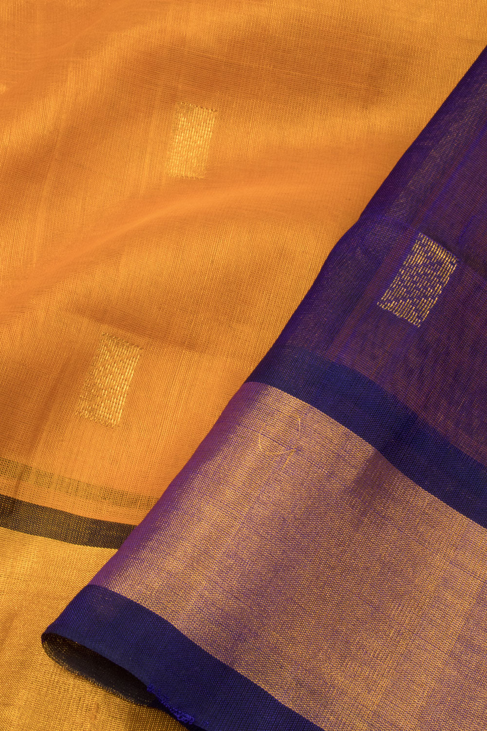 Fenugreek Yellow Handloom Kanchi Silk Cotton Saree-Avishya
