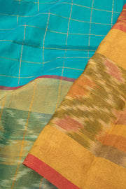 Blue Handloom Kanchi Silk Cotton Saree - Avishya