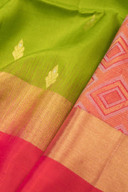 Green Handloom Kanjivaram Soft Silk Saree - Avishya