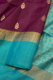 Plum Purple Handloom Kanjivaram Soft Silk Saree  - Avishya