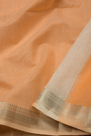 Peach Handloom Maheswari Silk Cotton Saree - Avishya