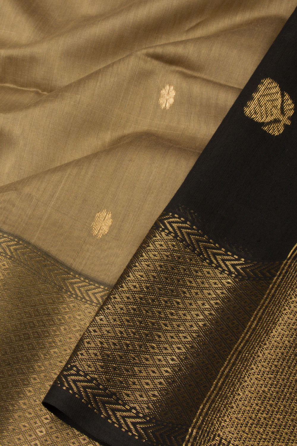 Brown Handloom Maheshwari Silk Cotton Saree - Avishya