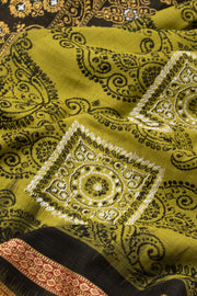 Green Handloom Odisha Cotton Saree - Avishya