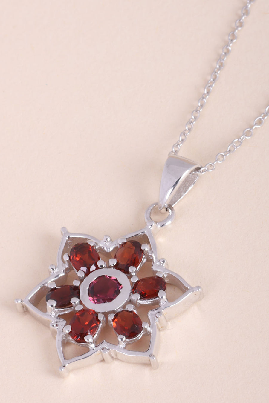 Pink Tourmaline Sterling Silver Necklace Pendant Chain - Avishya