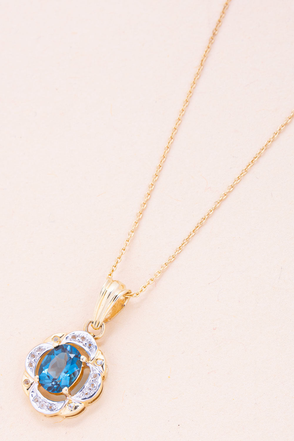 Amethyst Blue And White Topaz Silver Necklace Pendant Chain 10067172 - Avishya