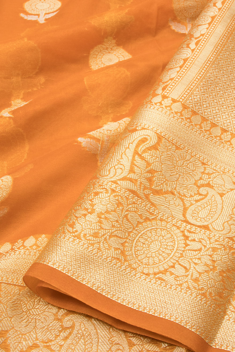 Orange Banarasi Organza Saree - Avishya