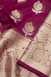 Magenta Banarasi Organza Saree - Avishya