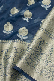 Blue Banarasi Organza Saree - Avishya