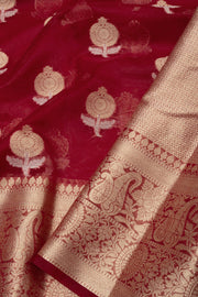 Red Banarasi Organza Saree - Avishya