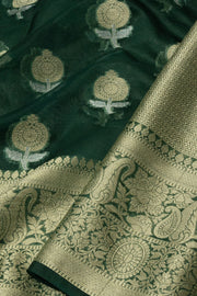Green Banarasi Organza Saree - Avishya