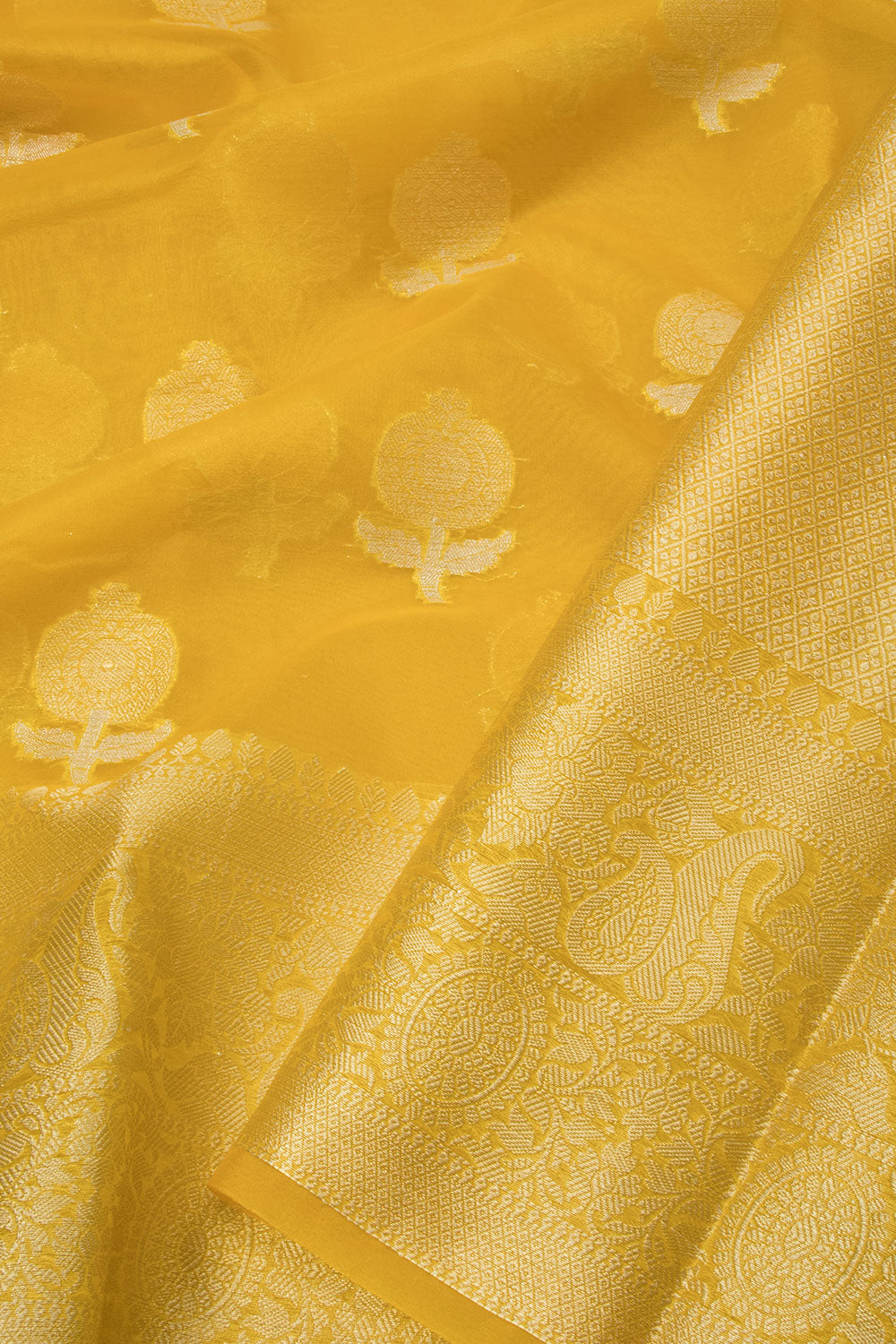 Yellow Banarasi Organza Saree - Avishya