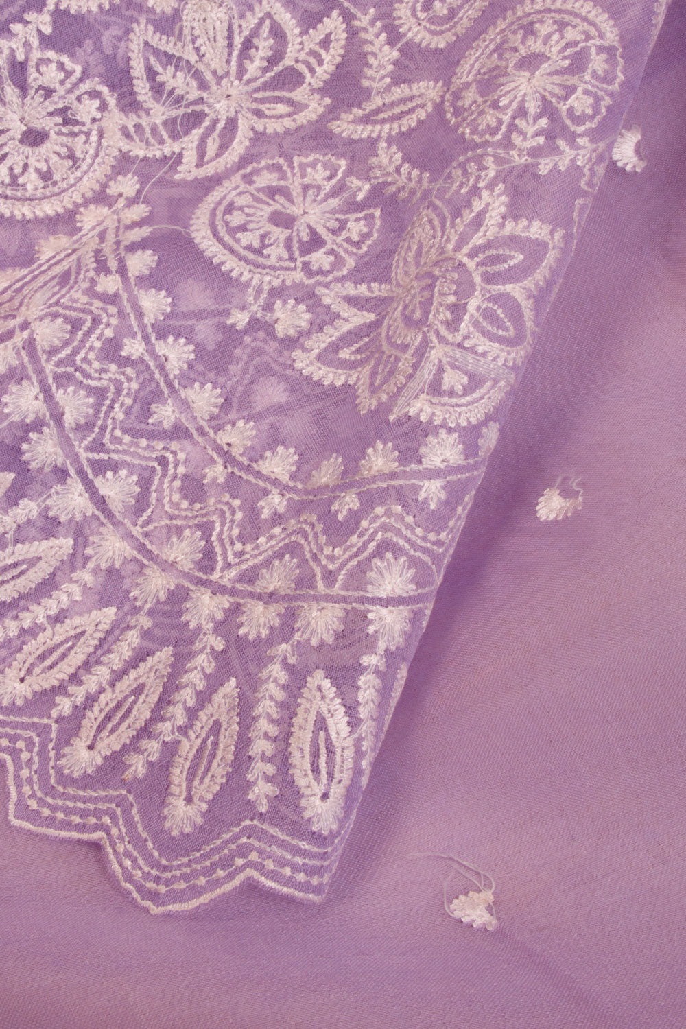 Purple Hand Embroidered Pure Silk Organza Saree - Avishya