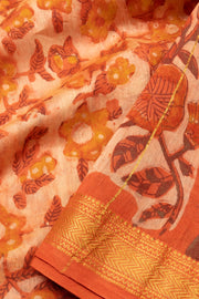 Orange Anokhi Hand Block Printed Saree - Avishya