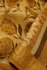 Brown Anokhi Hand Block Printed Saree - Avishya