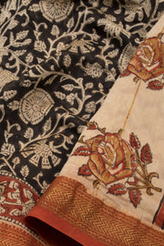 Black Anokhi Hand Block Printed Saree 10067348