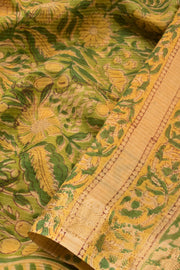Yellow Anokhi Hand Block Printed Saree - Avishya