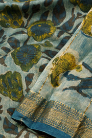 Blue Anokhi Hand Block Printed Saree - Avishya