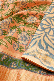 Peach Anokhi Hand Block Printed Saree - Avishya