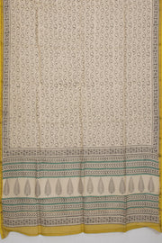 Green Hand Block Printed Silk Cotton 3-Piece Salwar Suit Material - Avishya