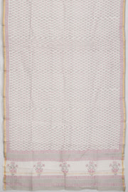 Grey Hand Block Printed Silk Cotton 3-Piece Salwar Suit Material - Avishya